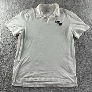Mack Weldon Polo Shirt Mens Large White Pima Cotton‎ Collar Golf Embroidered